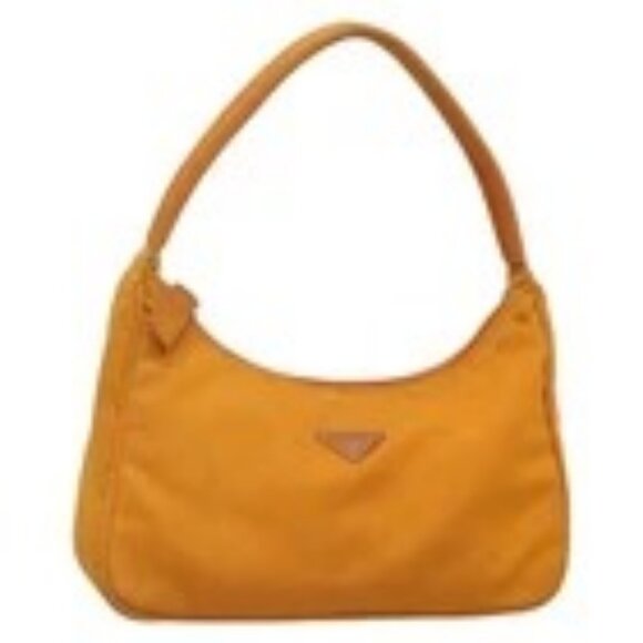 PRADA Hand Bag Nylon Orange Silver Auth 137445 - Picture 1 of 16